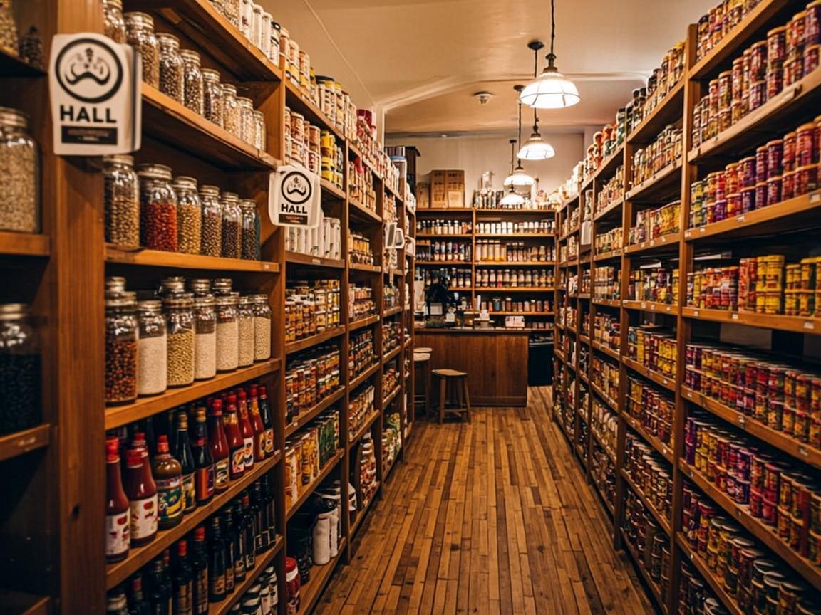 Inside Baraka Kauppa — shelves with international foods