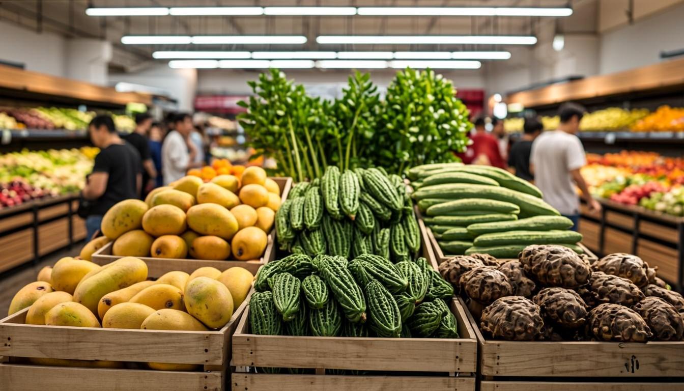 Fresh exotic fruits and vegetables